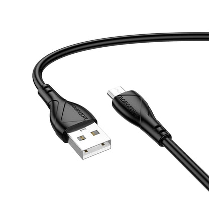 USB-A - microUSB Data- en Oplaadkabel Borofone BX121 Energy, 18W, 1m, Zwart