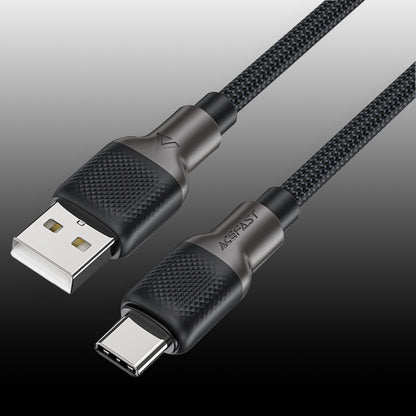 Data- en Oplaadkabel USB-A - USB-C Acefast C10-04, 18W, 1.2m, Zwart