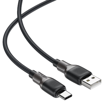 Data- en Oplaadkabel USB-A - USB-C Acefast C10-04, 18W, 1.2m, Zwart