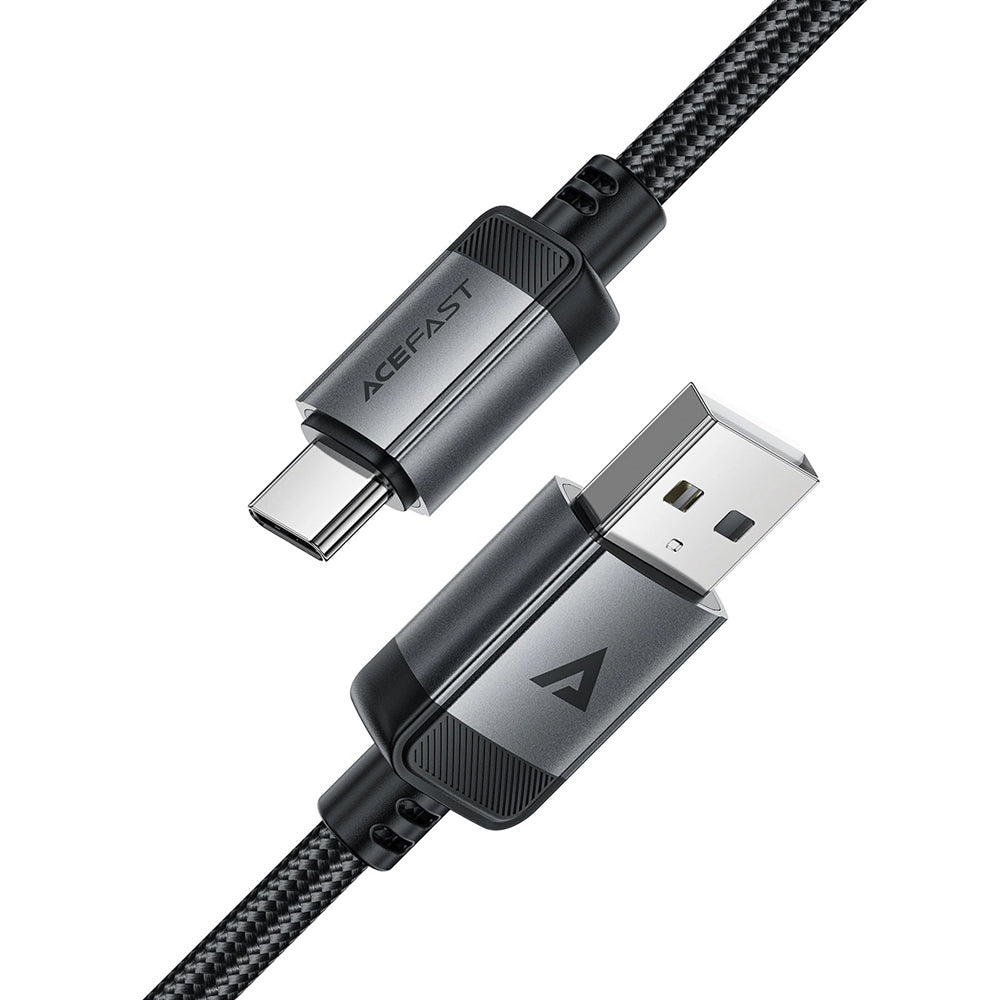 USB-A to USB-C Data and Charging Cable Acefast C20-04, 18W, 1.2m, Black