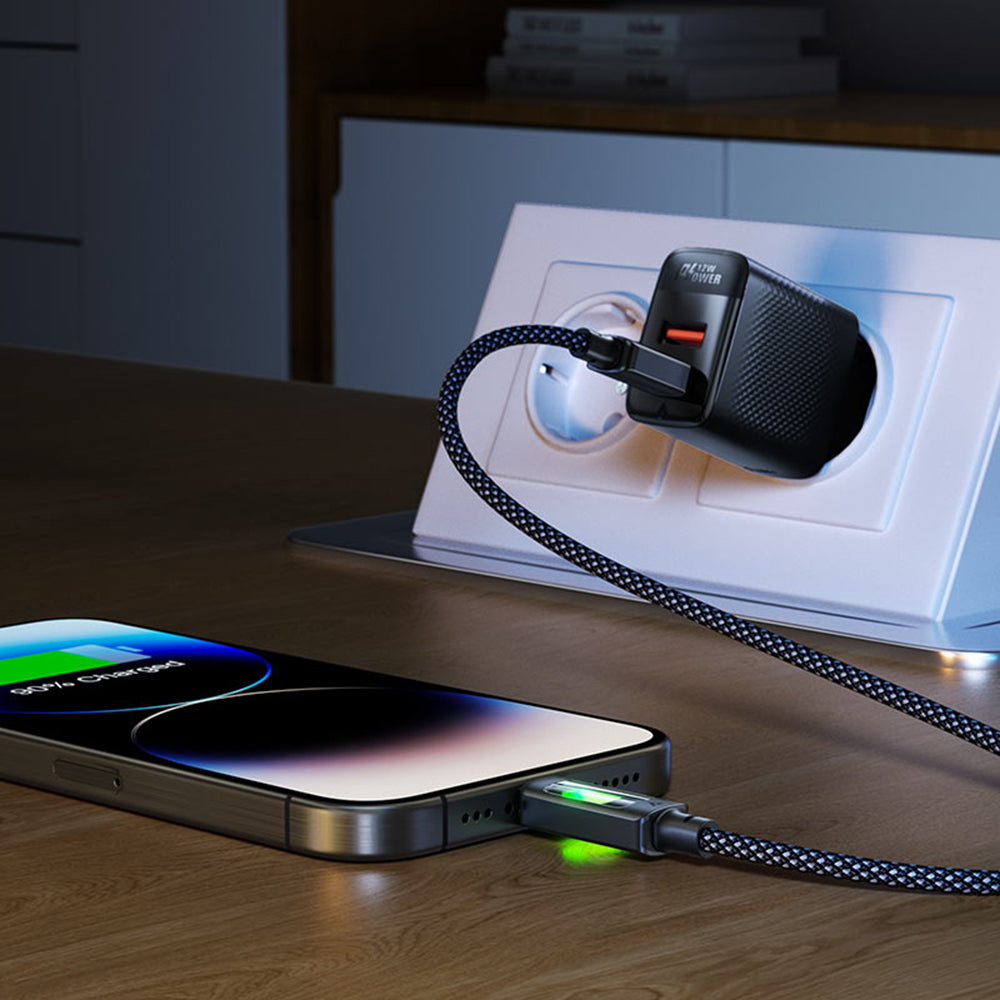 Data- en Oplaadkabel USB-A - USB-C Acefast C21-04, 18W, 1.2m, Zwart