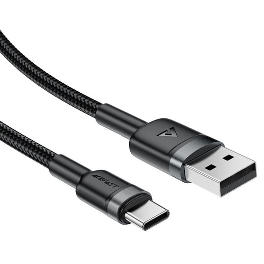 Data- en Oplaadkabel USB-A - USB-C Acefast C22-04, 18W, 1.2m, Zwart