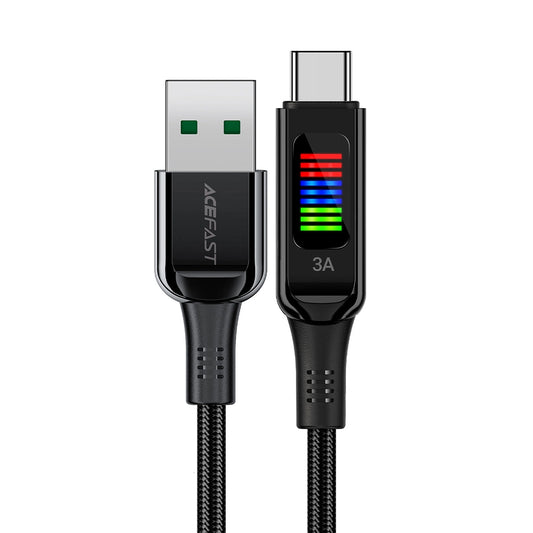 Data- en Oplaadkabel USB-A - USB-C Acefast C7-04, 18W, 1.2m, Zwart