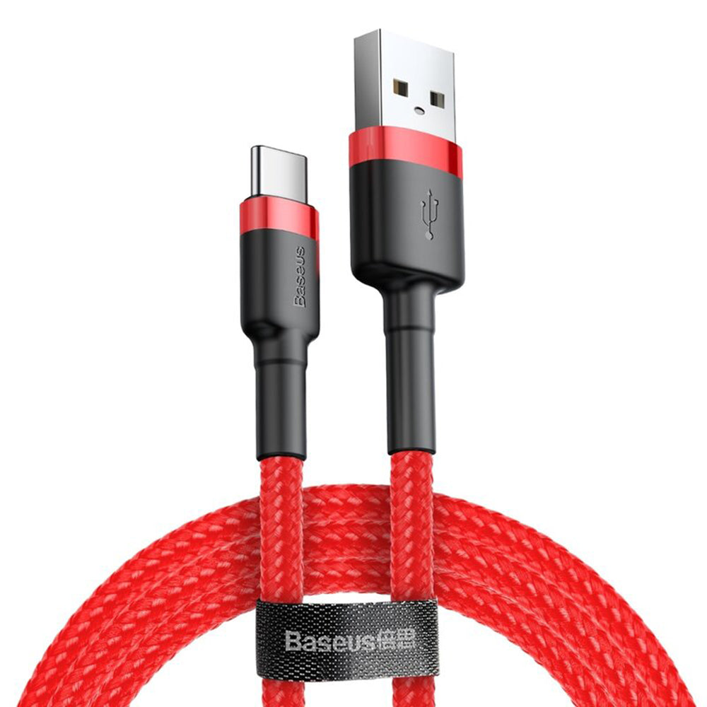 Data- en Oplaadkabel USB-A - USB-C Baseus Cafule, 18W, 3m, Rood CATKLF-U09