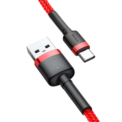 Data- en Oplaadkabel USB-A - USB-C Baseus Cafule, 18W, 3m, Rood CATKLF-U09