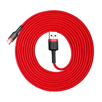 Data- en Oplaadkabel USB-A - USB-C Baseus Cafule, 18W, 3m, Rood CATKLF-U09