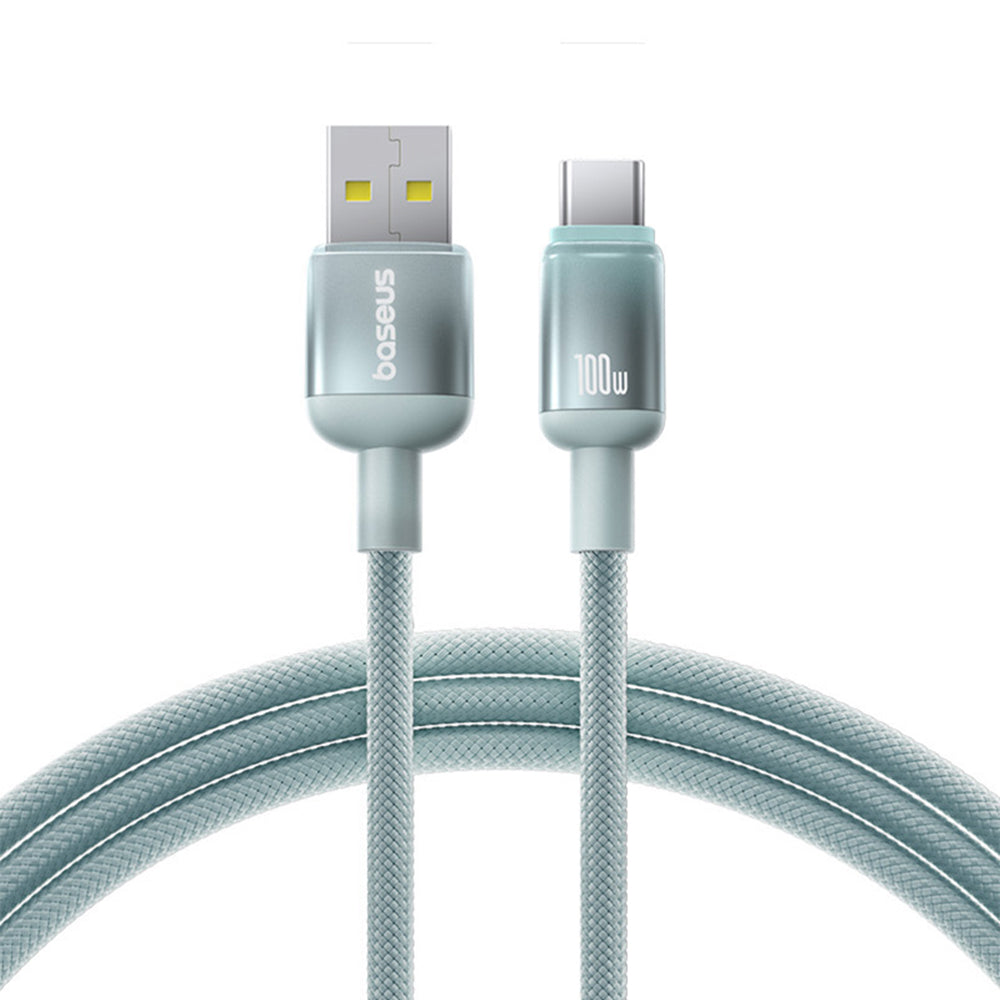 Data- en Oplaadkabel USB-A - USB-C Baseus Discolor, 100W, 1m, Blauw Groen E0420801