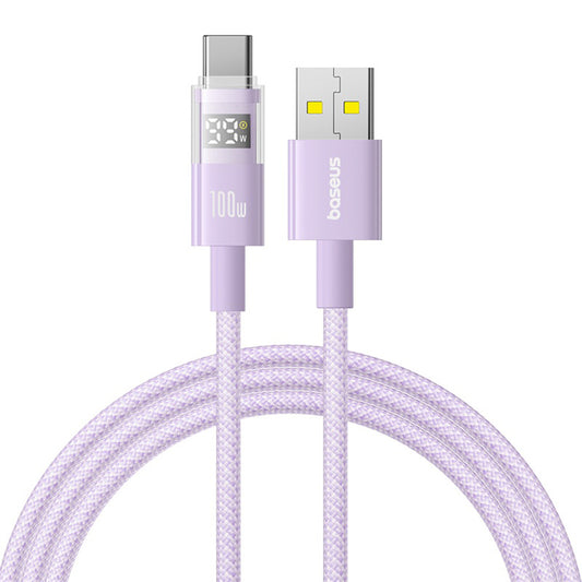 USB-A to USB-C Baseus Display 2 Data and Charging Cable, 100W, 1m, Purple P10382701511-00
