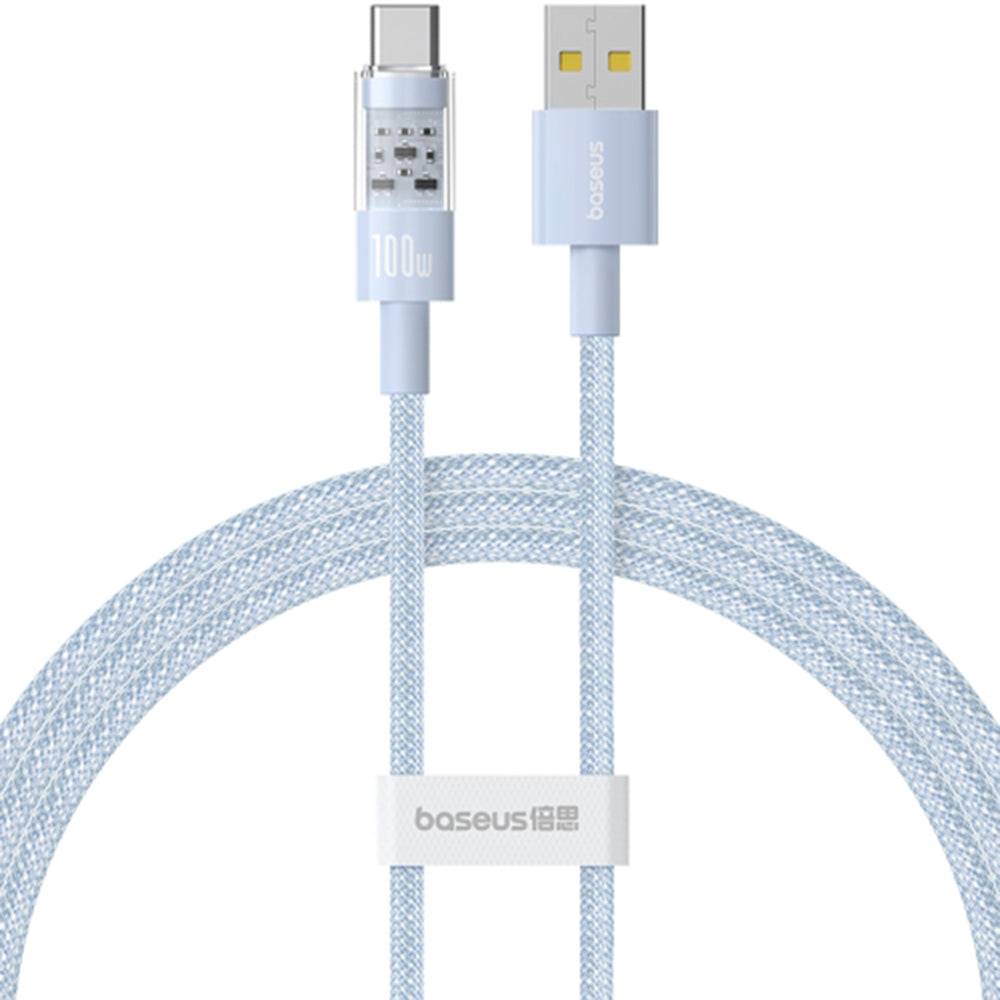 Data- en Oplaadkabel USB-A - USB-C Baseus Gem, 100W, 1m, Blauw P10373002311-00