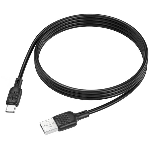 Data- en Oplaadkabel USB-A - USB-C Borofone BX113 Lenny, 18W, 1m, Zwart