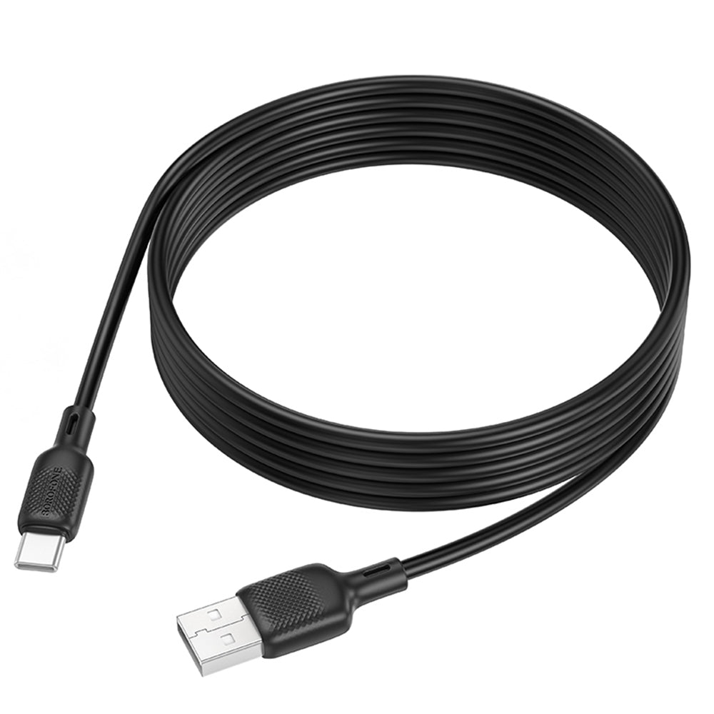 USB-A - USB-C Borofone BX113 Lenny Data- en Oplaadkabel, 18W, 2m, Zwart