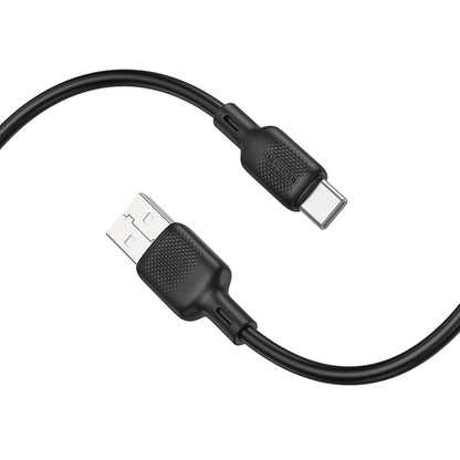 USB-A - USB-C Borofone BX113 Lenny Data- en Oplaadkabel, 18W, 2m, Zwart