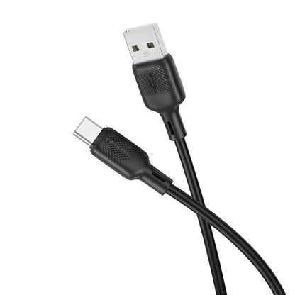 USB-A - USB-C Borofone BX113 Lenny Data- en Oplaadkabel, 18W, 2m, Zwart