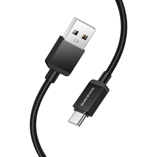 Data- en Oplaadkabel USB-A - USB-C Borofone BX120 Placer, 18W, 1m, Zwart