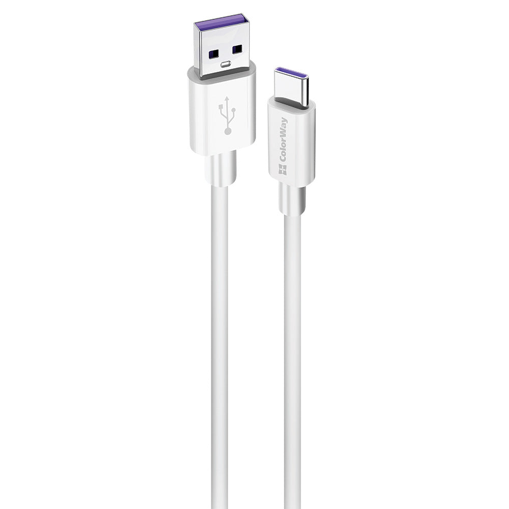 Data- en Oplaadkabel USB-A - USB-C ColorWay CW-CBUC019, 18W, 1m, Wit
