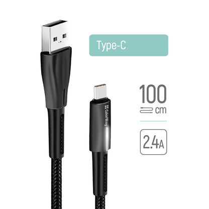 Data- en Oplaadkabel USB-A - USB-C ColorWay CW-CBUC035, 18W, 1m, Zwart