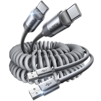 USB-A - USB-C Data- en Oplaadkabel Lisen L114, 15W, 1m, Grijs YL0125030001