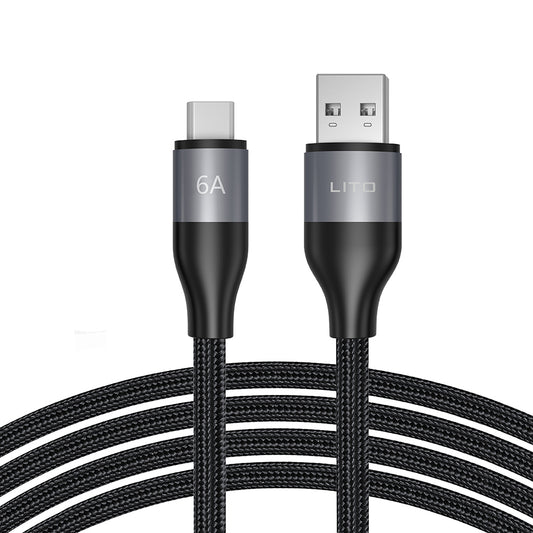 Data- en Oplaadkabel USB-A - USB-C Lito LD23T, 18W, 1m, Gri