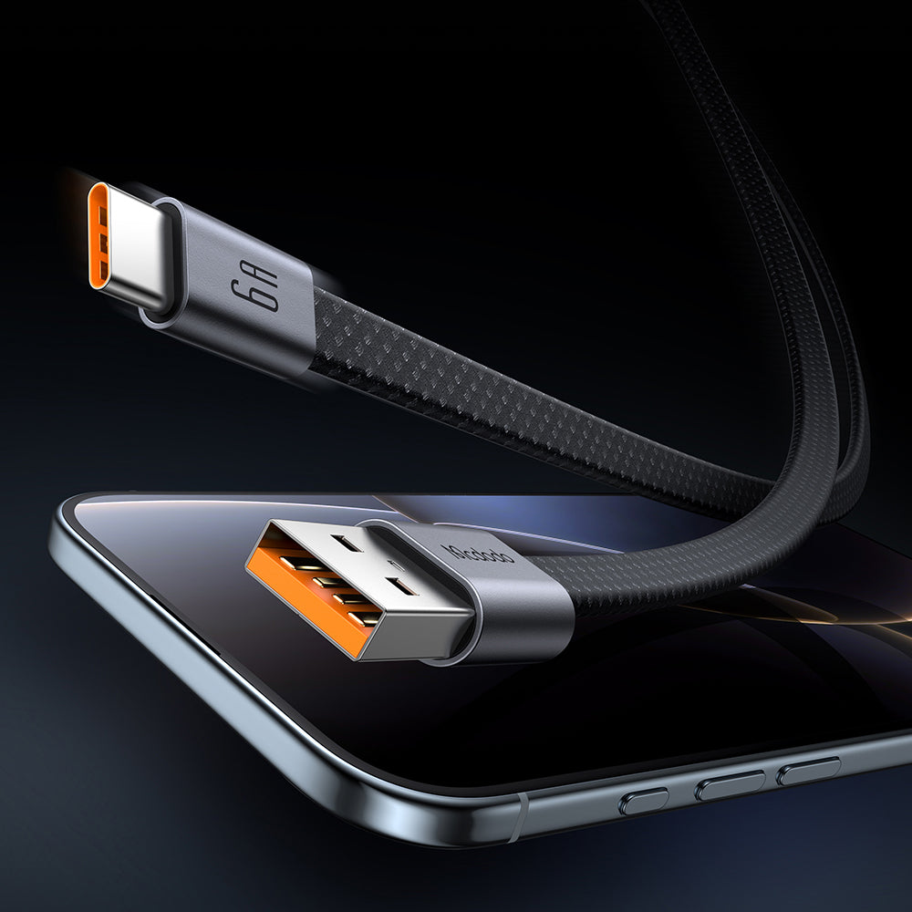 USB-A - USB-C Data- en Oplaadkabel McDodo CA-1200, 60W, 1m, Zwart