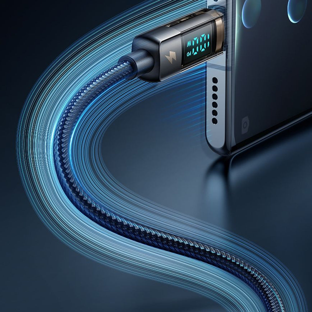 Data- en Oplaadkabel USB-A - USB-C McDodo CA-3630 Display Auto Power Off, 66W, 1.2m, Zwart