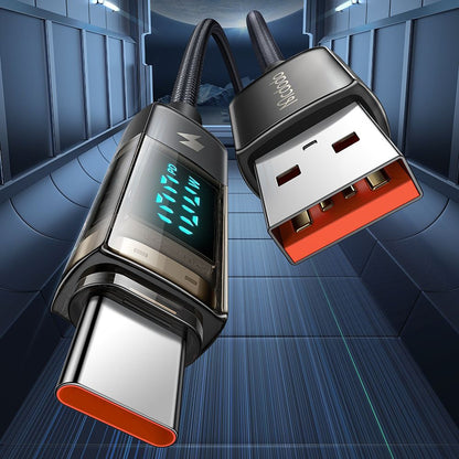 Data- en Oplaadkabel USB-A - USB-C McDodo CA-3630 Display Auto Power Off, 66W, 1.2m, Zwart