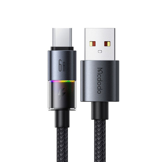 Data- en Oplaadkabel USB-A - USB-C McDodo CA-8180 Colorful, 66W, 1.2m, Zwart