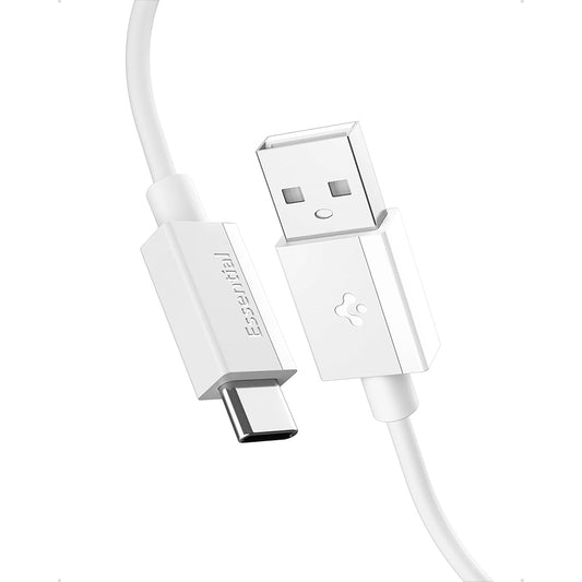 USB-A - USB-C Datakabel en Oplaadkabel Spigen EB6015AC, 60W, 1,5m, Wit ACA10413