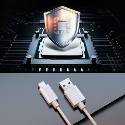 Data- en Oplaadkabel USB-A - USB-C Spigen Essential, 60W, 1m, Wit