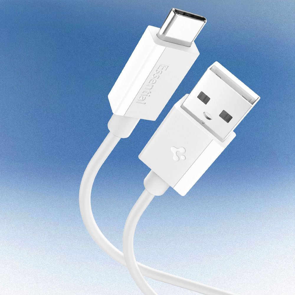 Data- en Oplaadkabel USB-A - USB-C Spigen Essential, 60W, 2m, Wit