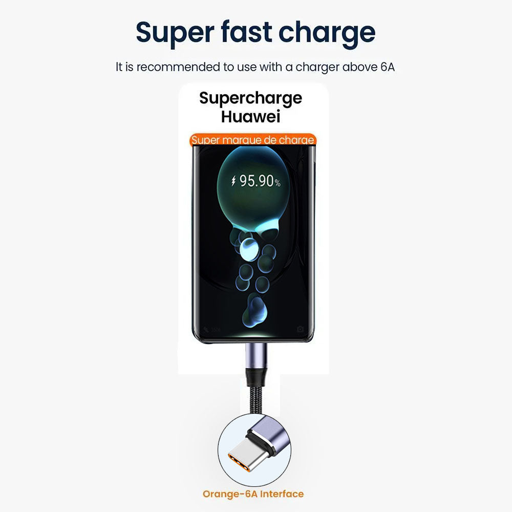 Data- en Oplaadkabel USB-A - USB-C Techsuit PCB018, 100W, 1m, Zwart