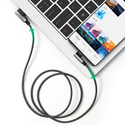 Data- en Oplaadkabel USB-A - USB-C UGREEN US176 Angled, 18W, 3m, Gri