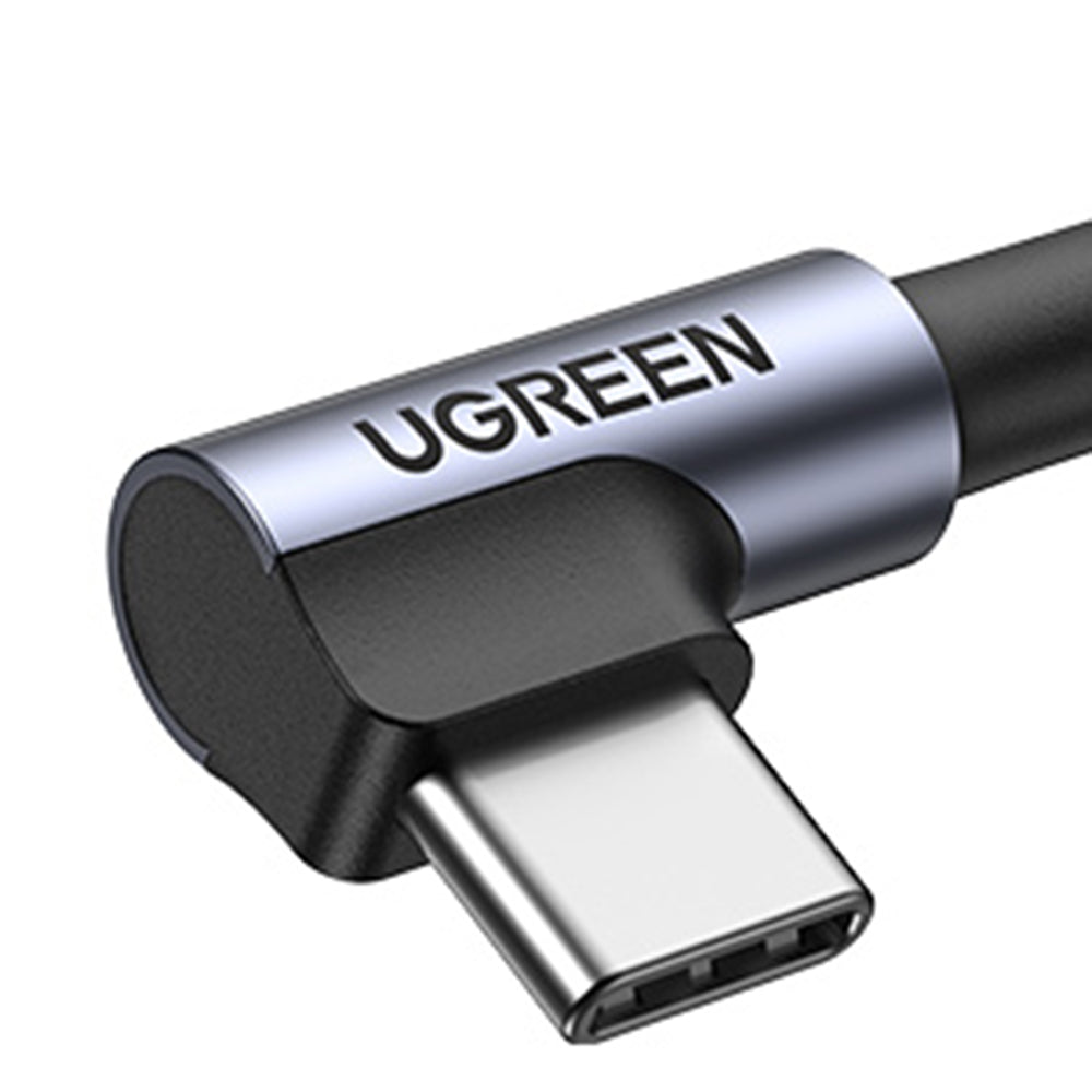 USB-A - USB-C UGREEN US284 Angled Data en Oplaadkabel, 18W, 0.5m, Gri