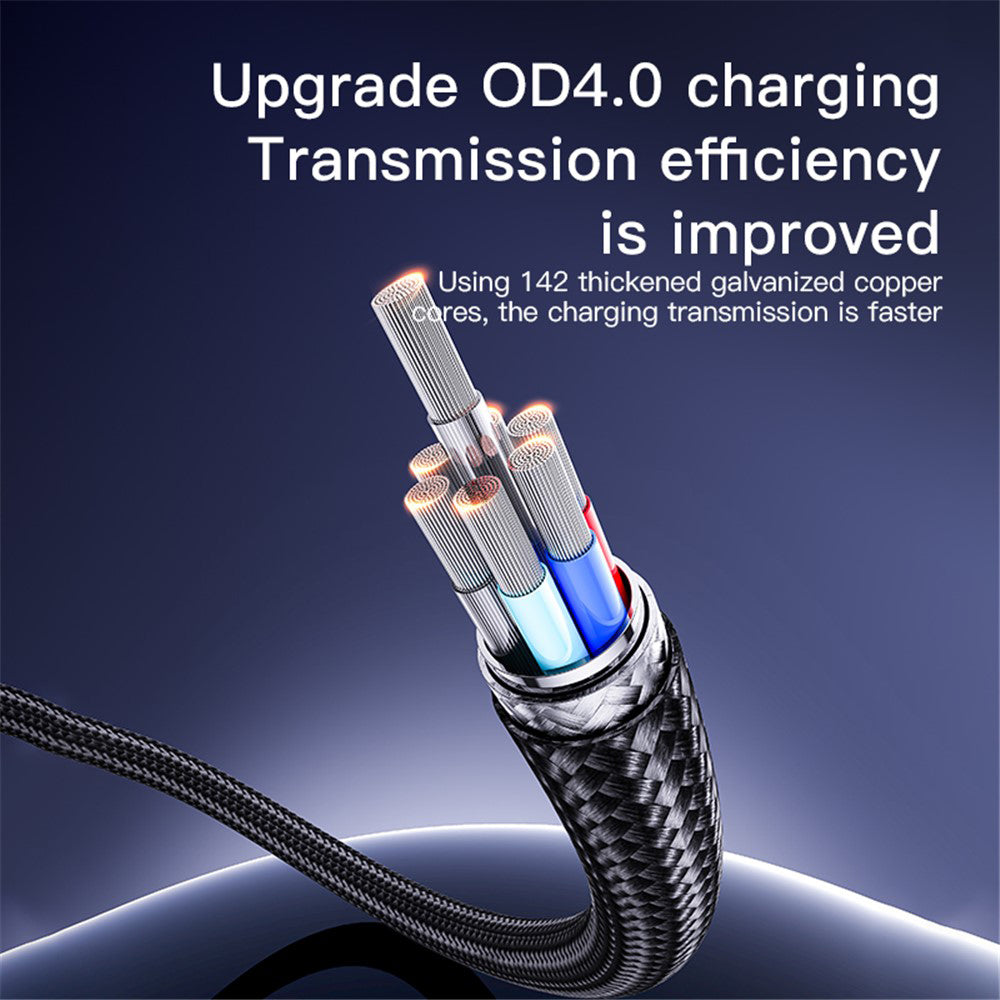 Data- en Oplaadkabel USB-A - USB-C Yesido CA129C, 18W, 1.2m, Zwart