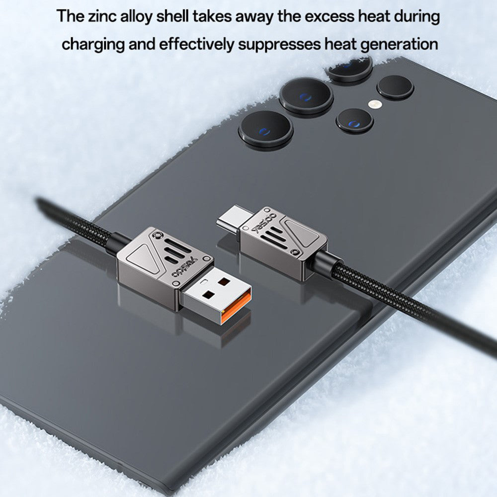 Data- en Oplaadkabel USB-A - USB-C Yesido CA135C, 18W, 1.2m, Zwart