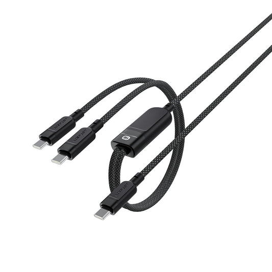 USB-C Data- en Oplaadkabel - 2 x USB-C Acefast C5-11, 100W, 1.2m, Zwart