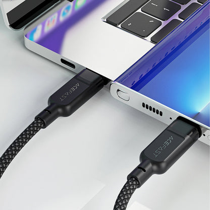USB-C Data- en Oplaadkabel - 2 x USB-C Acefast C5-11, 100W, 1.2m, Zwart
