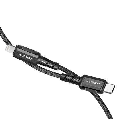 Data- en Oplaadkabel USB-C - Lightning Acefast C1-01, 30W, 1.2m, Zwart