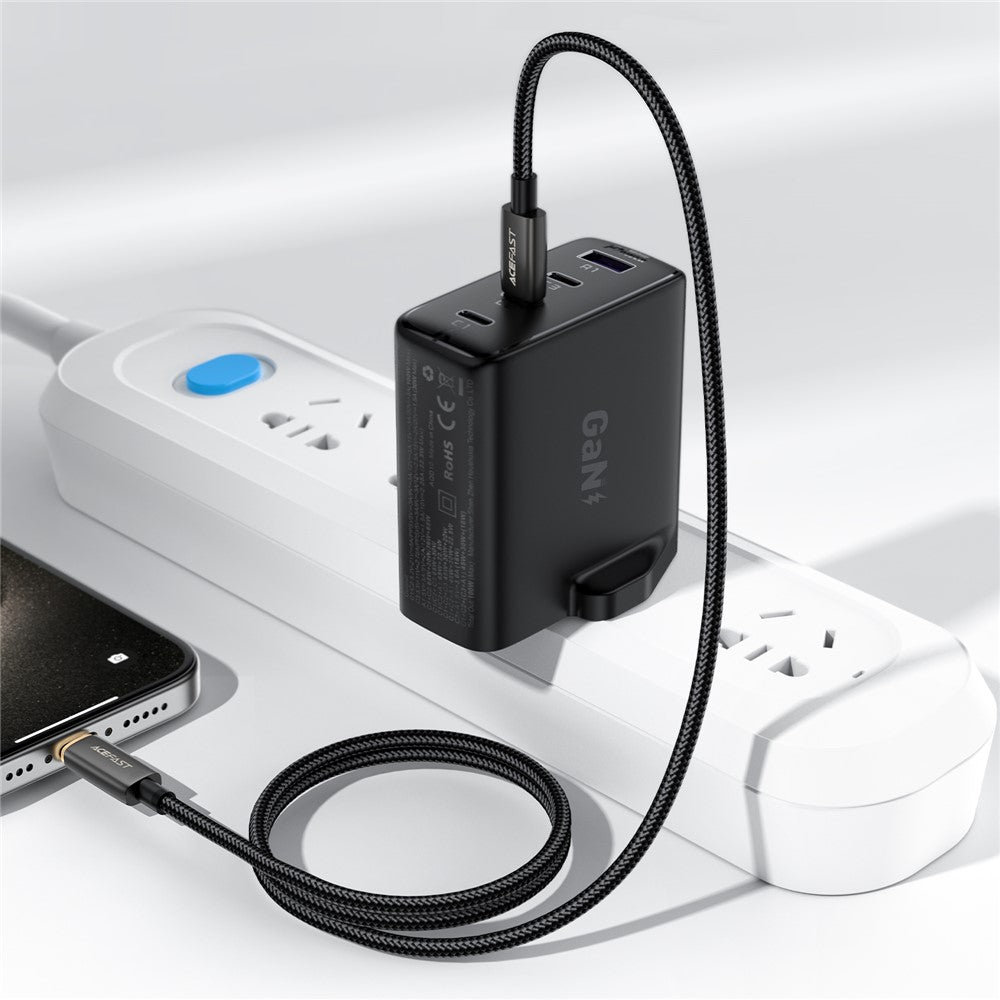 USB-C - Lightning Data- en Oplaadkabel Acefast C23-01, 30W, 1.2m, Zwart