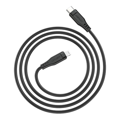 Data- en Oplaadkabel USB-C - Lightning Acefast C3-01, 30W, 1.2m, Wit