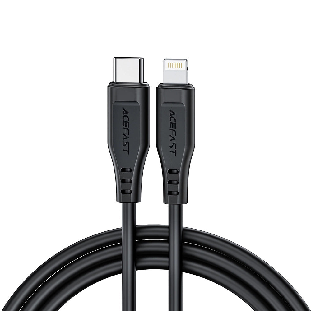 Data- en Oplaadkabel USB-C - Lightning Acefast C3-01, 30W, 1.2m, Wit