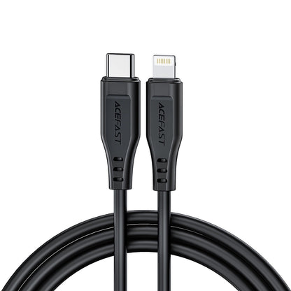 Data- en Oplaadkabel USB-C - Lightning Acefast C3-01, 30W, 1.2m, Zwart