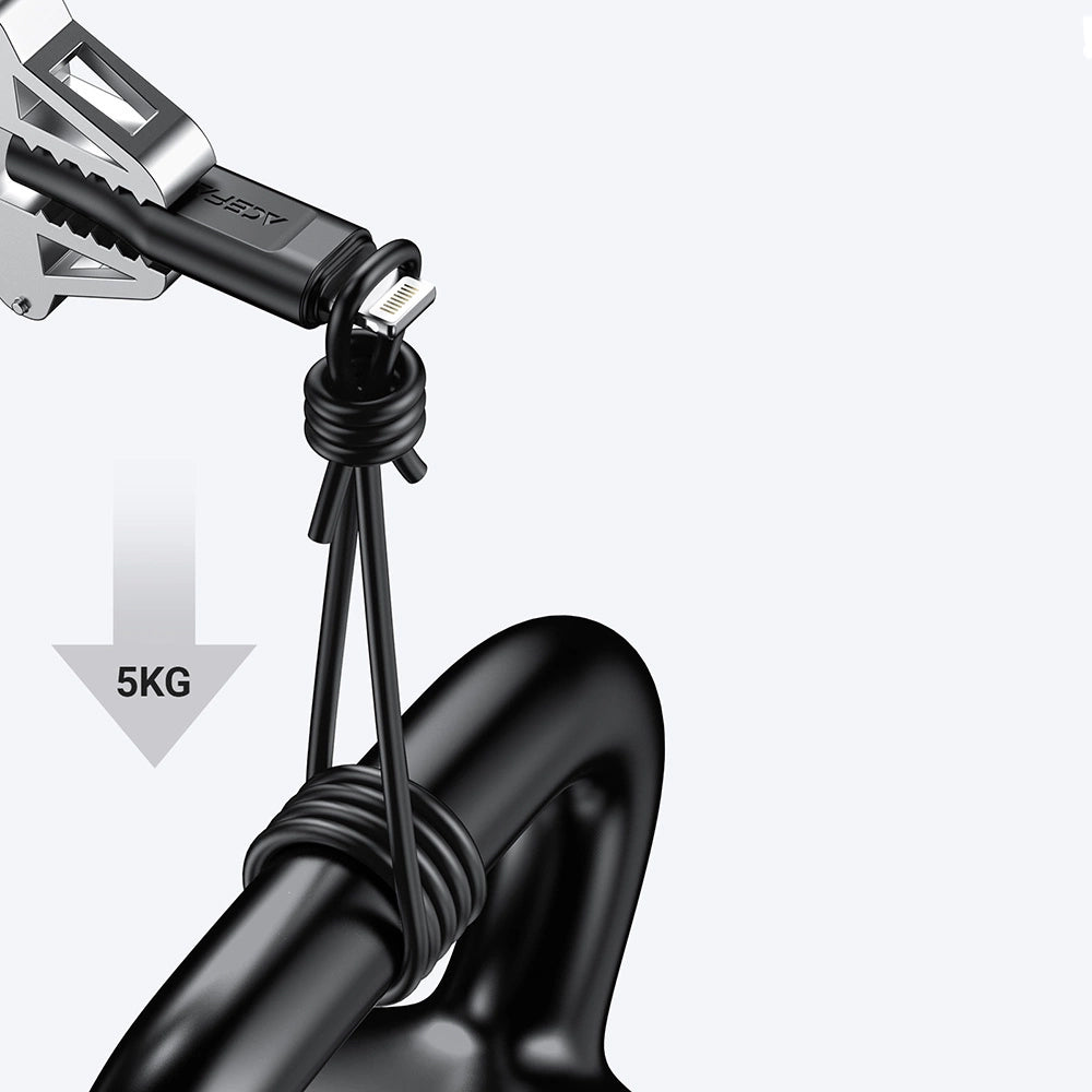 Data- en Oplaadkabel USB-C - Lightning Acefast C3-01, 30W, 1.2m, Zwart