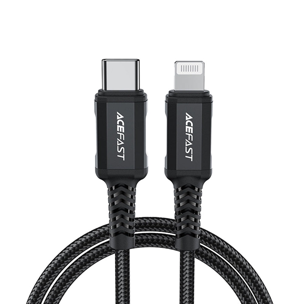 Data- en Oplaadkabel USB-C - Lightning Acefast C4-01, 30W, 1.8m, Zwart