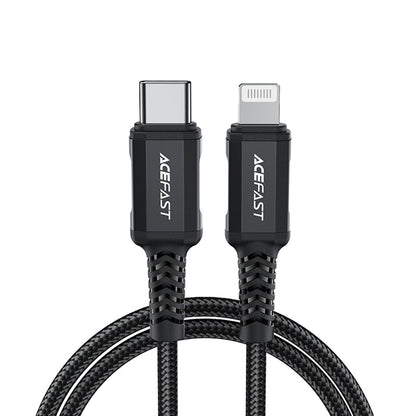 Data- en Oplaadkabel USB-C - Lightning Acefast C4-01, 30W, 1.8m, Zwart