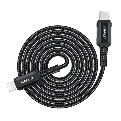 Data- en Oplaadkabel USB-C - Lightning Acefast C4-01, 30W, 1.8m, Zwart