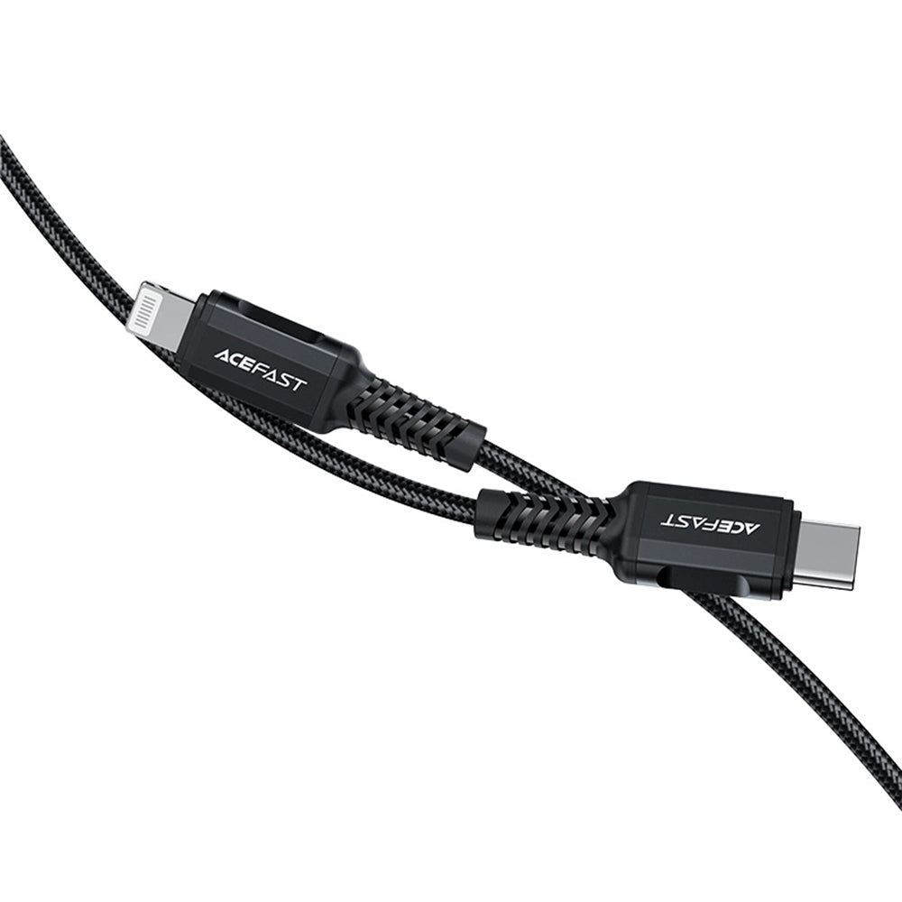 Data- en Oplaadkabel USB-C - Lightning Acefast C4-01, 30W, 1.8m, Zwart