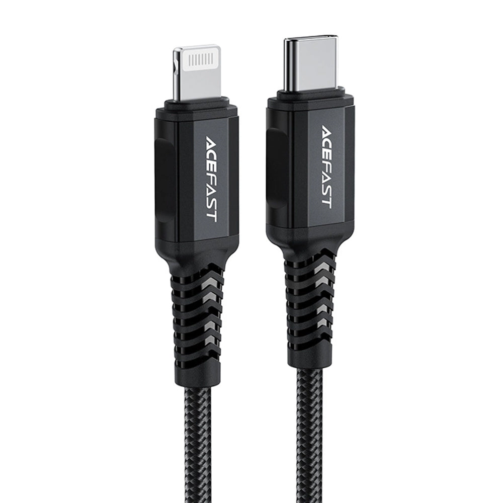 Data- en Oplaadkabel USB-C - Lightning Acefast C4-01, 30W, 1.8m, Zwart