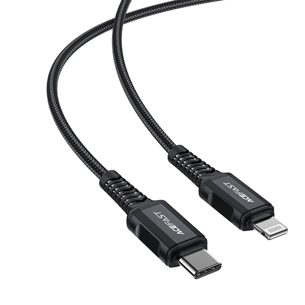 Data- en Oplaadkabel USB-C - Lightning Acefast C4-01, 30W, 1.8m, Zwart