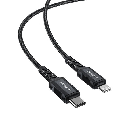 Data- en Oplaadkabel USB-C - Lightning Acefast C4-01, 30W, 1.8m, Zwart