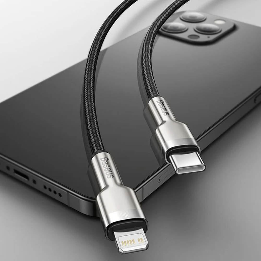 USB-C to Lightning Baseus Cafule Metal Data and Charging Cable, 20W, 1m, Green CATLJK-A06